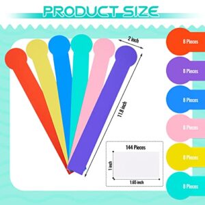 Library Book Dividers for Shelves with Stickers, Library Shelf Markers Assorted Colored Book Shelf Dividers Plastic Shelf Marker Flexible Book Shelf Marker Set for Classroom Teacher Supplies (48 Pcs)
