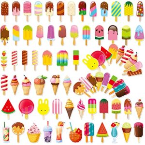 120 pieces summer bookmarks for kids summer ice cream and cold drink theme bookmarks double sided bookmarks cute colorful bookmarks for teachers classroom reward back to school, 60 styles