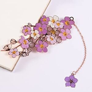 Premium Cherry Blossom Flower Gold Plated Metal Bookmark