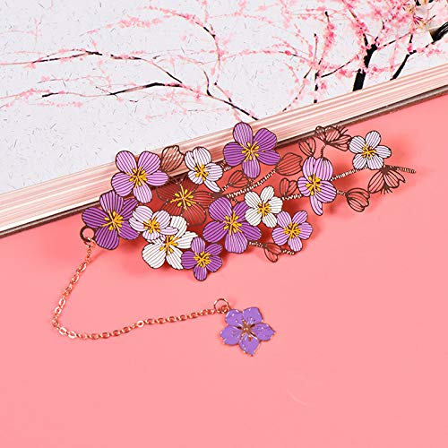 Premium Cherry Blossom Flower Gold Plated Metal Bookmark