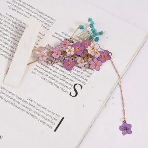 Premium Cherry Blossom Flower Gold Plated Metal Bookmark