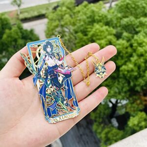 Genshin Impact Venti Metal Bookmark - Hot Game Genshin Impact Anime Figure Venti Barbatos Unique Bookmarks for Men Women Girls Book Lovers Readers (9pcs)