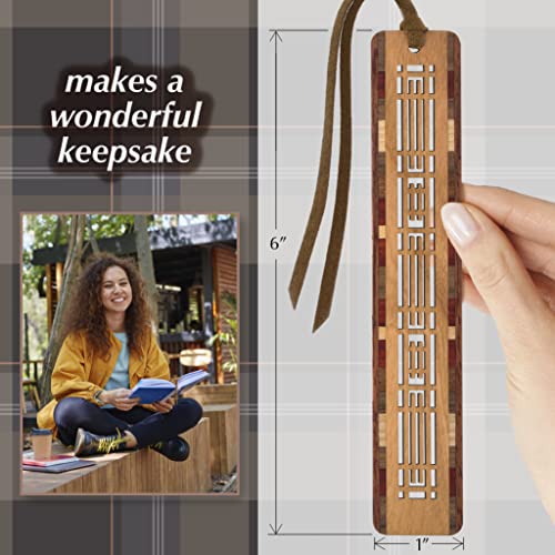 Frank Lloyd Wright Inspired Cut Out - Engraved Wooden Bookmark with Suede Tassel - Made in USA