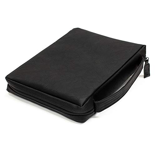 Black Cross Leather Like Vinyl Bible Cover Case with Handle X-Large