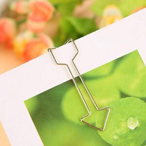 Gold Paper Clips, Paperclips Bookmark Clips,12pcs Cute Paper Clip Gold Electroplating Metal Arrow Shaped Page Marker Funny Stationery Bookmark Marking Clip for Office Supplier School Student