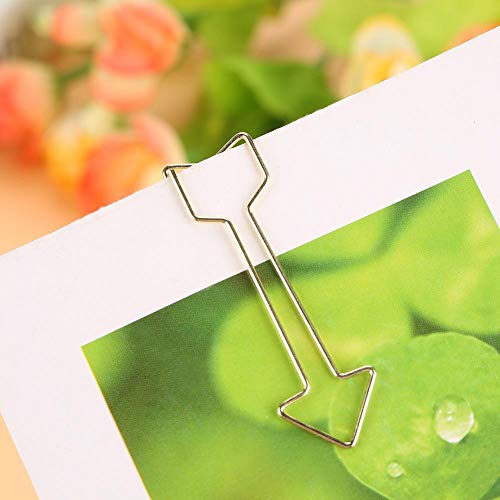 Gold Paper Clips, Paperclips Bookmark Clips,12pcs Cute Paper Clip Gold Electroplating Metal Arrow Shaped Page Marker Funny Stationery Bookmark Marking Clip for Office Supplier School Student