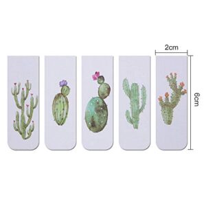 10 Pieces Magnetic Bookmarks Magnet Page Markers Assorted Book Markers Set for Students Reading (Cactus Syle, 2.3 x 0.8 Inch)