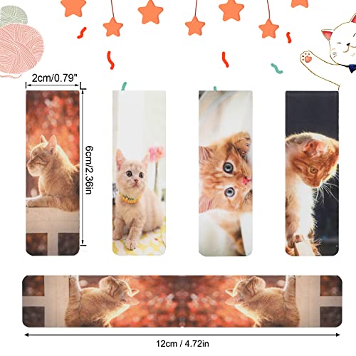 MWOOT 30Pcs Magnetic Bookmarks, Cute Cats Magnet Page Markers Kit, Lovely Pets Creative Magnetic Page Clips Bookmark for Kids Students School Office Book Lovers Reading Supplies(30 Styles, 6x2CM)