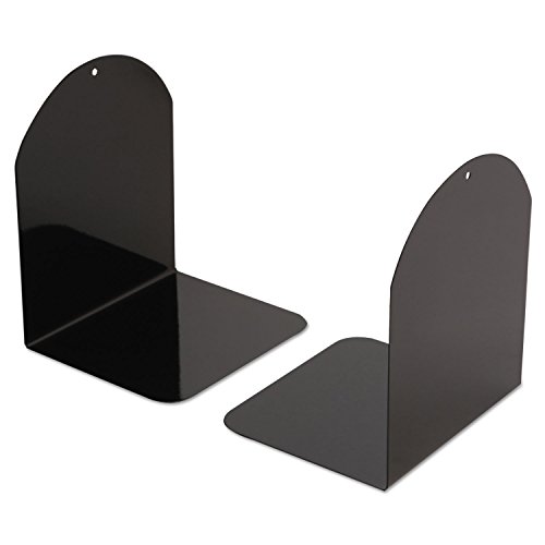 Universal Bookends with Magnetic Base, 6 x 5 x 7, Metal, Black