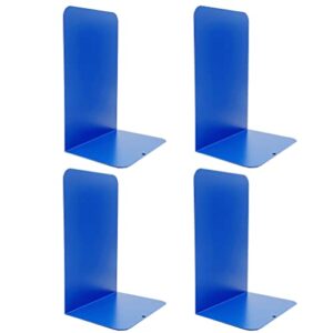 JIARI 2 Pair Book Ends, Bookends, Book Ends for Shelves, Book Shelf Holder, Metal Bookends, Book Organizer for Home Office Library (2 Pair Blue)