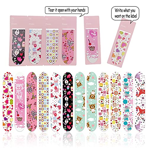 36 PCS Magnetic Bookmarks Valentine's Day Gifts for Kids Valentines Bookmark with 12 Different Cute Designs for School Prizes Classroom Exchange Party Supplies