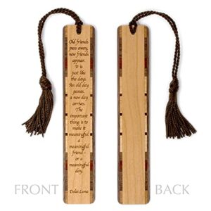 Dalai Lama Tibetan Spiritual Leader Quote Engraved Wooden Bookmark - Also Available with Personalization - Made in USA