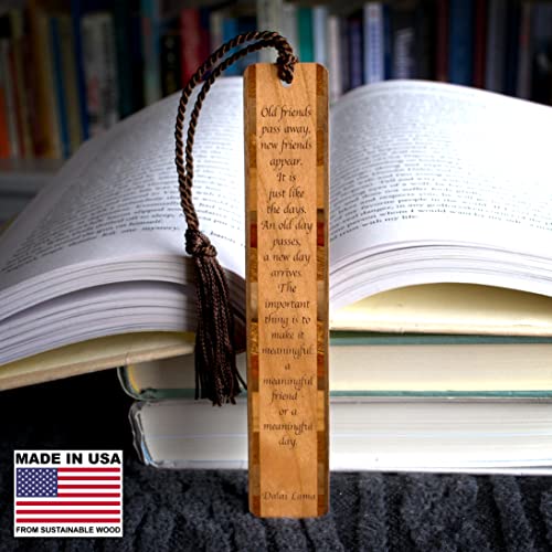 Dalai Lama Tibetan Spiritual Leader Quote Engraved Wooden Bookmark - Also Available with Personalization - Made in USA