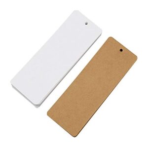 120 pcs blank bookmarks rectangle hanging gift tags with hole for bookmarks, note cards, diy crafts, 5.5×2 inch