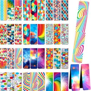 36 pieces optical magnetic bookmarks laminated magnet book markers colorful magnetic page clips bookmarks for school office teacher student classroom stationery supply, 18 designs