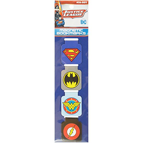 Ata-Boy Justice League Bookmark, Logo Magnetic Bookmarks (4 Set) DC Comics Gifts & Merchandise…