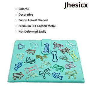Jhesicx Cute Animal Shaped Paper Memo Clips Bookmark Assorted Colors - 54 Counts Funny Paperclips Bookmarks Planner Clips, Fun Office Supplies Gifts for Women Coworkers (10 Cute Designs )