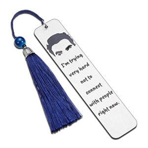 sc tv show merchandise gifts david rose bookmark for women men funny quote items bookmark for book lovers humor birthday christmas gift for sc fans friends i’m trying hard not to connect with people