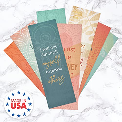 Motivational Bookmarks / 2" x 6" Paper Bookmark Assortment/Bulk Set of 24 Uplifting Quotemarks