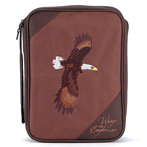 Brown Eagles Reinforced Polyester Bible Cover Case with Handle, X-Large