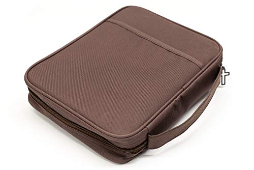 Brown Eagles Reinforced Polyester Bible Cover Case with Handle, X-Large