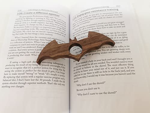 PHILIPCO - Thumb Book Page Holder for Reading | Bat Shaped Wooden Book Page Holder | Book Thumb Holder - Reading Accessories for Book Lovers Gift Ideas - Book Holder Thumb Cool Gifts for Book Lovers