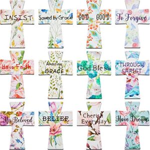 36 Pieces Magnetic Bookmarks Floral Magnet Page Marker Colorful Magnetic Bookmark Cute Magnet with Inspiration Sayings for Students Office Church Supplies, 12 Designs