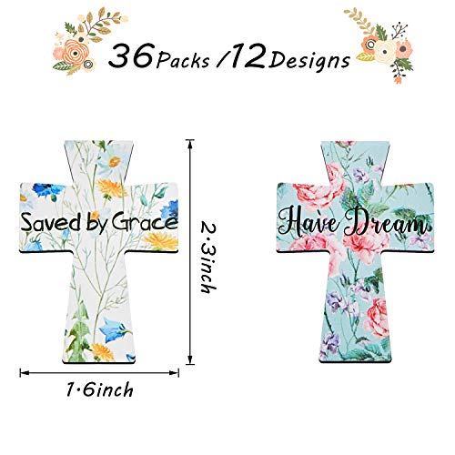 36 Pieces Magnetic Bookmarks Floral Magnet Page Marker Colorful Magnetic Bookmark Cute Magnet with Inspiration Sayings for Students Office Church Supplies, 12 Designs
