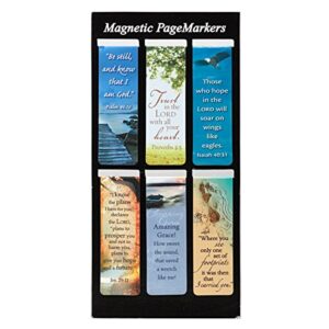 beautiful magnetic bookmarks with scripture and words of inspiration – set of 6
