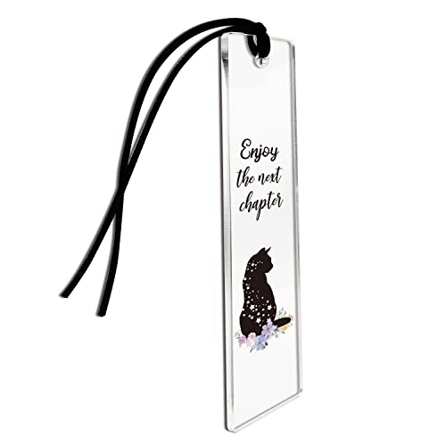 Thank You Gifts - Cat Enjoy The Next Chapter Inspirational Bookmark Gifts, Birthday, Women Friendship, Friends, Girls Daughter Lovers Coworkers, Gifts New Job Gifts for Her - Inspirational Bookmark