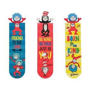 raymond geddes dr seuss 3d bookmarks (box of 24) – 3d character bookmarks with 3 unique designs – fun bookmarks for kids and booklovers