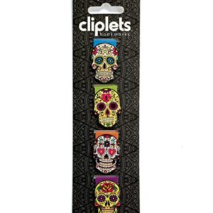 Paper House Productions Cliplets Set of 4 1" Magnetic Die-Cut Page-Top Bookmarks - Sugar Skulls