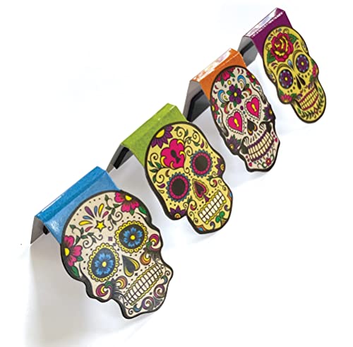 Paper House Productions Cliplets Set of 4 1" Magnetic Die-Cut Page-Top Bookmarks - Sugar Skulls