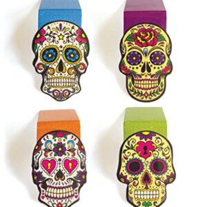 Paper House Productions Cliplets Set of 4 1" Magnetic Die-Cut Page-Top Bookmarks - Sugar Skulls