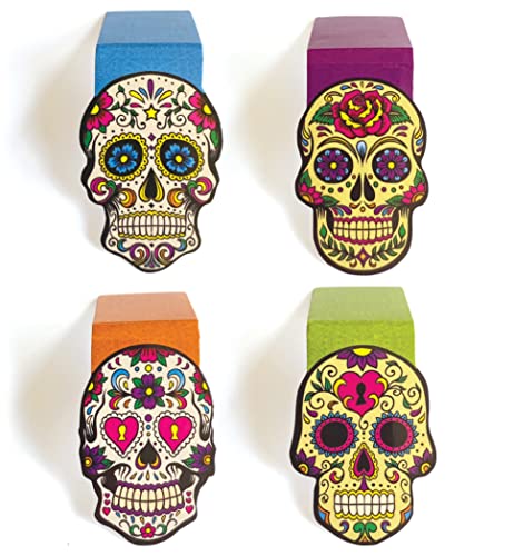 Paper House Productions Cliplets Set of 4 1" Magnetic Die-Cut Page-Top Bookmarks - Sugar Skulls