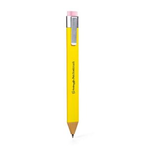 New Pen Bookmark with Refills | Erasable Ballpoint Gel Pen and Bookmark 3-in-1 | Ink Novelty Pen with Eraser | Page Marker | Book Marker | Page Holder Clip | Gift for Reader and Writer (Yellow)