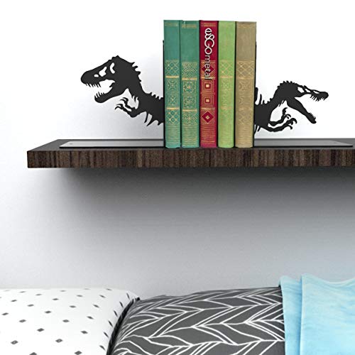 Dinosaur Bookends, Bookends for Shelves, Book Ends for Office, Modern Bookends for Desk and Bookshelves, Metal bookends, Heavy Duty Metal Black Bookend Support, Creative Book Ends.