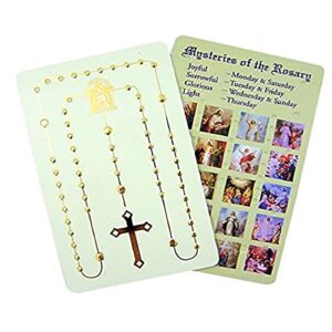 pocket rosary card 3 1/4 inch (set of 3)