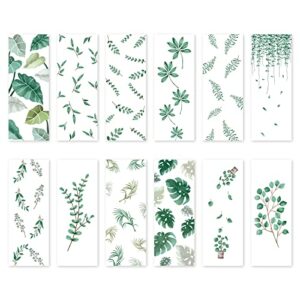 12 PCS Bookmarks for Students, 12 Resin Botanical Styles Bookmarks for Women Men, Cute Plant Bookmark Set for Kids Reading Lovers, School Home Gifts