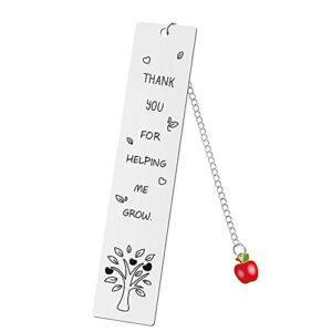 Teacher Appreciation Bookmark Gifts for Women Men Thank You Teacher Gifts from Student Christmas Birthday Gift for Teachers Thank You for Helping Me Grow Bookmarks