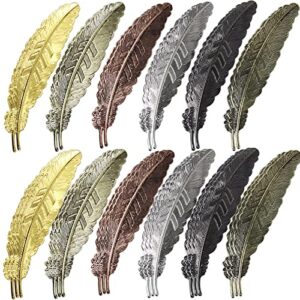 gxxmei 30pcs feather metal bookmarks feather bookmarks feather shaped bookmarks vintage feather metal bookmarks