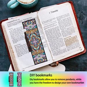 hardware store 112 2 Pieces Mandala Style Diamond Painting Bookmarks PU Leather Art Bookmarks with Tassels Rhinestone Bookmarks Art Kit Best Painting Gifts for DIY Artwork, B-1026