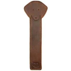 hide & drink, leather dog bookmark / holder / animal / pagemarker / readers / book lovers, handmade includes 101 year warranty :: bourbon brown