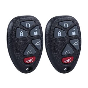 car keyless entry key fob replacement for 2007-2014 escalade esv/gmc yukon/chevy suburban tahoe remote control ouc60221, ouc60270 (2 pack)