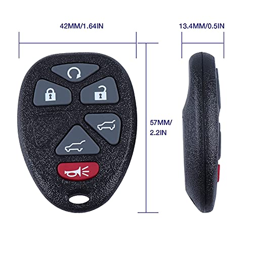 Car Keyless Entry Key Fob Replacement for 2007-2014 Escalade ESV/GMC Yukon/Chevy Suburban Tahoe Remote Control OUC60221, OUC60270 (2 Pack)