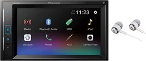 pioneer 6.2″ vga touchscreen weblink double din, bluetooth usb mp3 aux input, in-dash multi-color illumination digital media receiver/free alphasonik earbuds