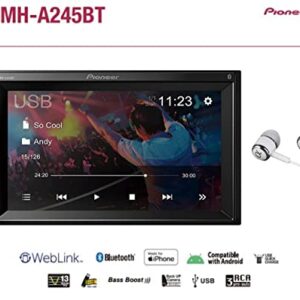 Pioneer 6.2" VGA Touchscreen WebLink Double DIN, Bluetooth USB MP3 Aux Input, in-Dash Multi-Color Illumination Digital Media Receiver/Free Alphasonik Earbuds