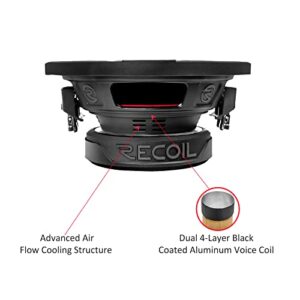 RECOIL RW8D2 Echo Series 8 Inch 400 Watts Power Dual 2 Ohm Voice Coil, 2" Black-Coated 4 Layer High Temperature Voice Coil, Competition Grade Pressed Paper Cone, Car Audio Subwoofer