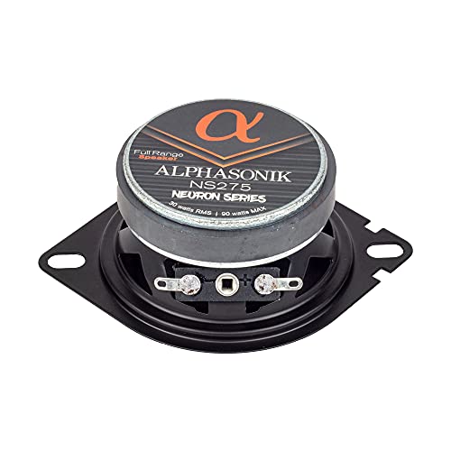 Alphasonik 1 Pair of NS275 Neuron Series 2.75" (180 Watts Max for The Pair) 90 Watts Max Per Speaker Full-Range Car Audio Speaker with Paper Cone