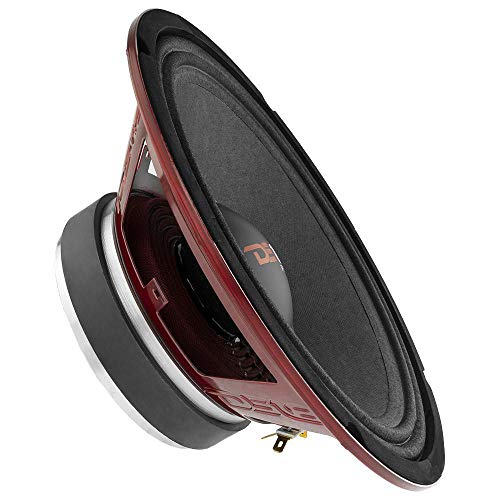 DS18 PRO-X10.4M Loudspeaker - 10", Midrange, Red Steel Basket, 600W Max, 300W RMS, 4 Ohms - Premium Quality Audio Door Speakers for Car or Truck Stereo Sound System (1 Speaker)